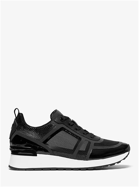 michael kors eddy nylon and leather trainer|Eddy Nylon and Leather Trainer .